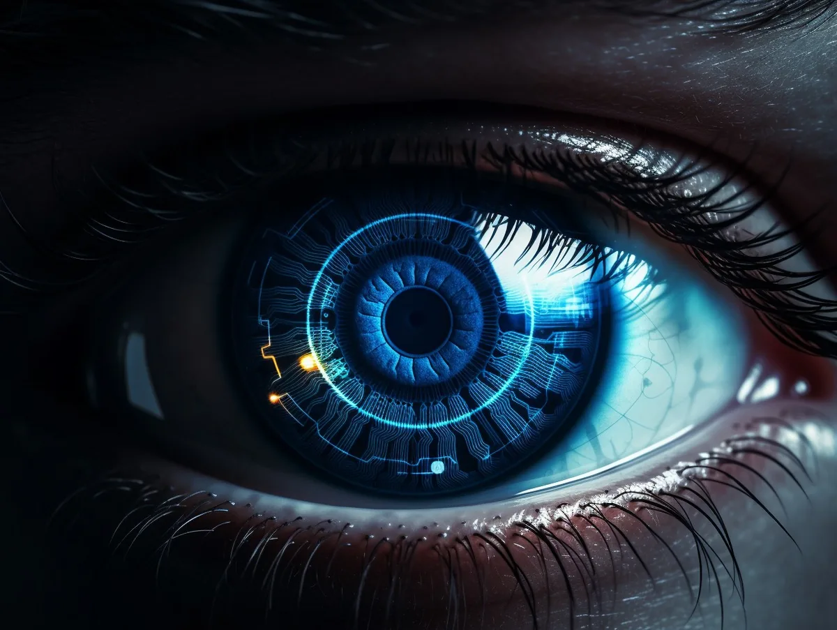Cybersecurity eye scan interface
